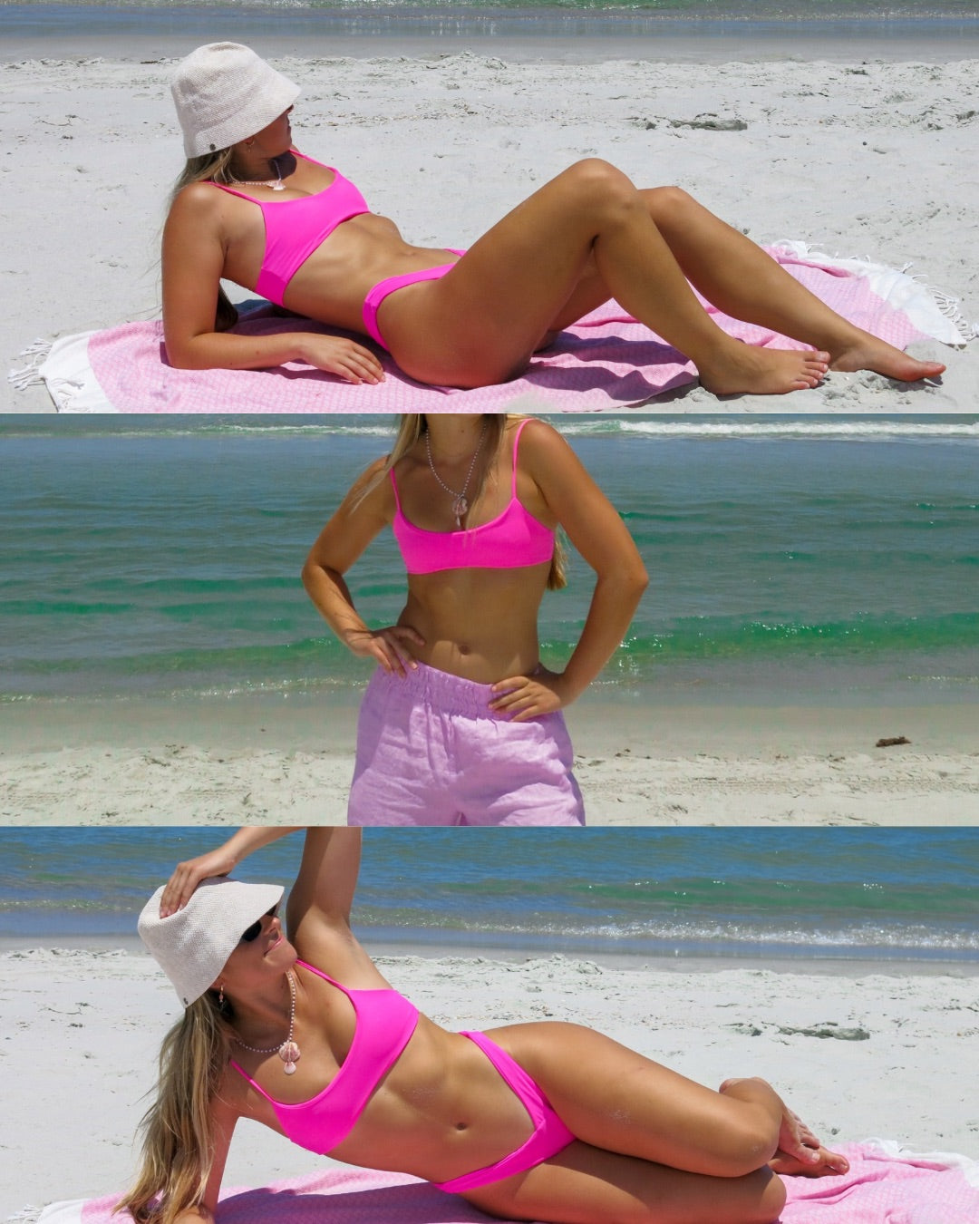 Cove Bikini Bottoms - Pink Flame